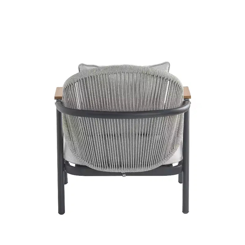Christopher Knight Home Ove Outdoor Rope Weave Metal Club Chair with Cushion