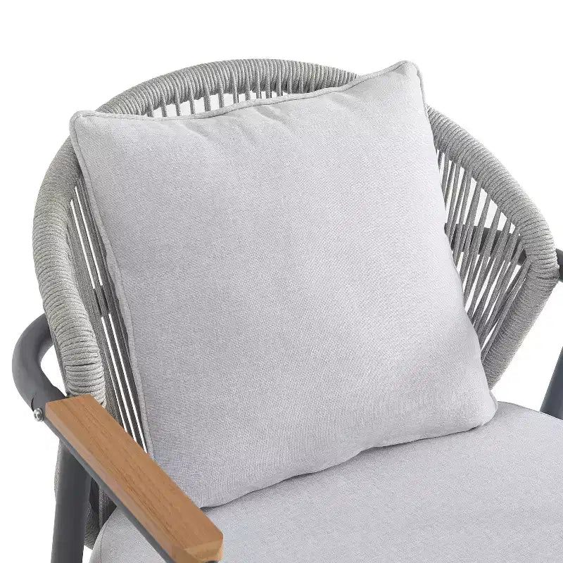 Christopher Knight Home Ove Outdoor Rope Weave Metal Club Chair with Cushion