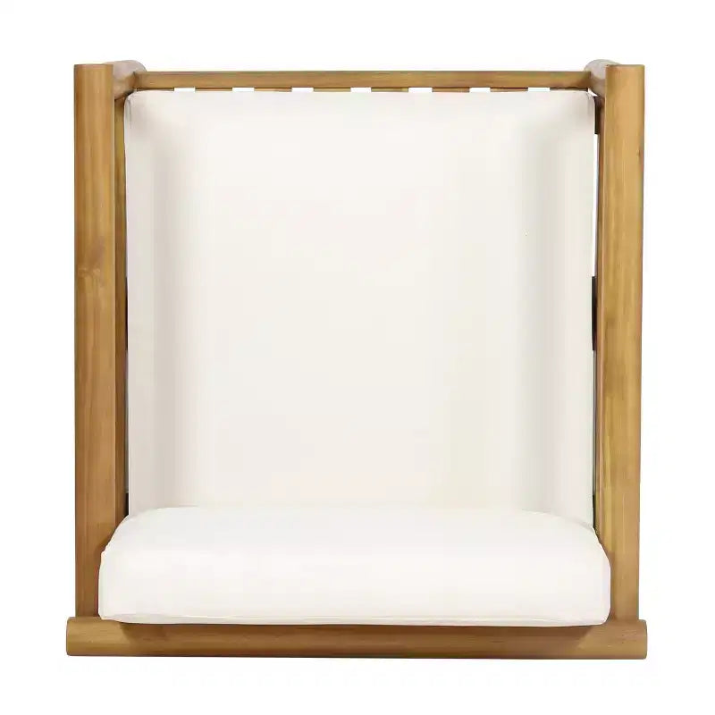 Christopher Knight Home Bonsallo Outdoor Acacia Wood Club Chair with Weather-Resistant Cushions, Teak/Cream