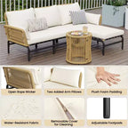 Yaheetech 3 Piece Patio Sectional L-shaped Sofa Set with Table, Cushions, Pillows for Backyard, Deck, Poolside