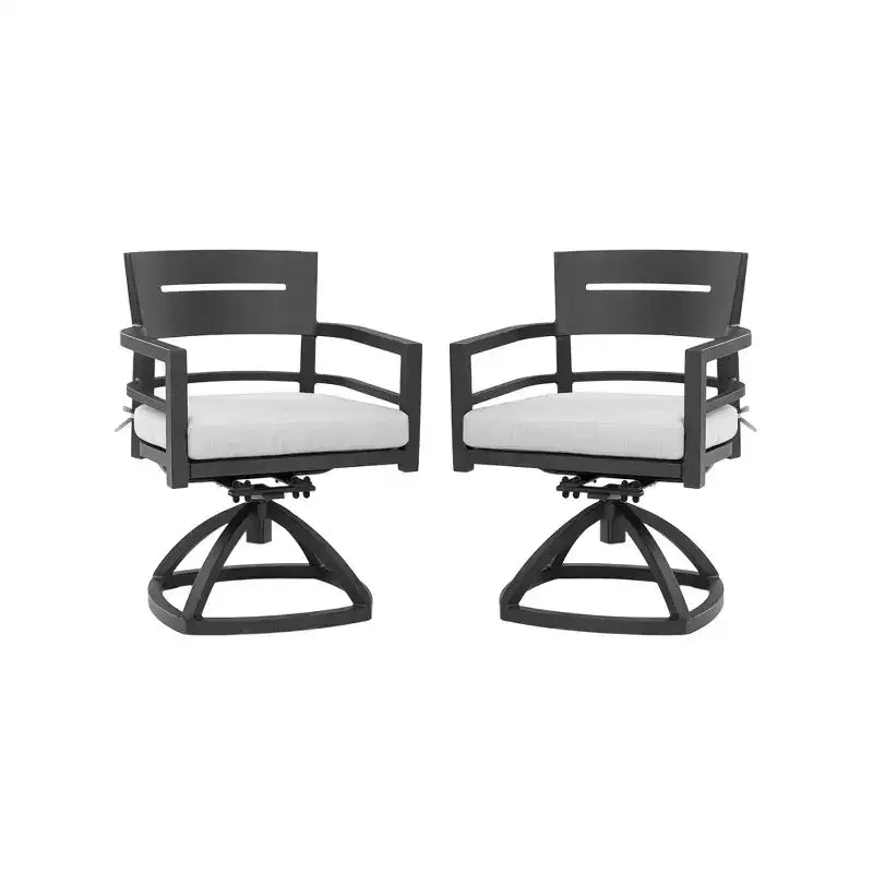 Christopher Knight Home Mirabelle - Sedia girevole in alluminio con cuscini Sunbrella rimovibili (set da 2)