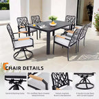 Christopher Knight Home Mirabelle - Sedia girevole in alluminio con cuscini Sunbrella rimovibili (set da 2)