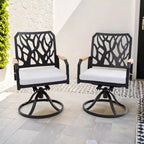 Christopher Knight Home Mirabelle Aluminum Swivel Chair with Removable Sunbrella Cushions( Set of 2