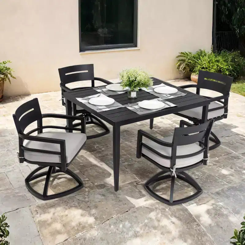 Christopher Knight Home Mirabelle - Sedia girevole in alluminio con cuscini Sunbrella rimovibili (set da 2)