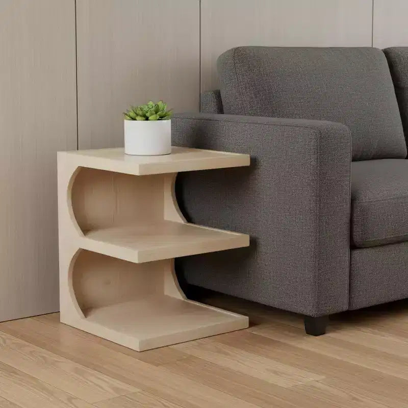HomeRoots 22 Black And Brown Solid Wood Square End Table