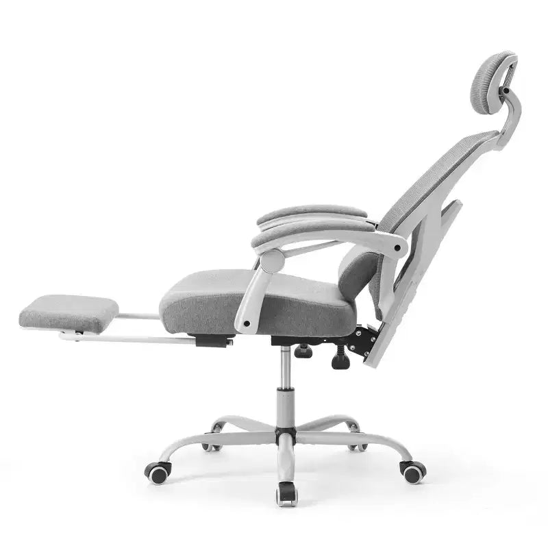 JIONJOY Sedia Gaming Ergonomica in Rete con Poggiapiedi - Reclinabile da 90 a 135 Gradi, Supporto Lombare e Poggiatesta Regolabili