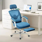 JIONJOY Sedia Gaming Ergonomica in Rete con Poggiapiedi - Reclinabile da 90 a 135 Gradi, Supporto Lombare e Poggiatesta Regolabili