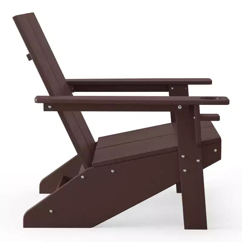 WestinTrends Riviera Set da 4 Pezzi per Esterno in HDPE con Sedie Adirondack Moderne, Poggiapiedi Pieghevoli da Patio e Portabicchieri