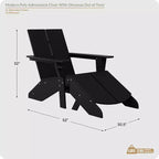 WestinTrends Riviera Set da 4 Pezzi per Esterno in HDPE con Sedie Adirondack Moderne, Poggiapiedi Pieghevoli da Patio e Portabicchieri