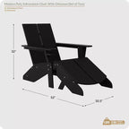 WestinTrends Riviera Set da 4 Pezzi per Esterno in HDPE con Sedie Adirondack Moderne, Poggiapiedi Pieghevoli da Patio e Portabicchieri
