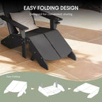 WestinTrends Riviera Set da 4 Pezzi per Esterno in HDPE con Sedie Adirondack Moderne, Poggiapiedi Pieghevoli da Patio e Portabicchieri
