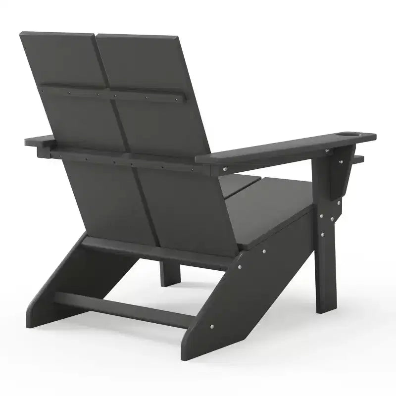 WestinTrends Riviera Set da 4 Pezzi per Esterno in HDPE con Sedie Adirondack Moderne, Poggiapiedi Pieghevoli da Patio e Portabicchieri