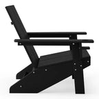 WestinTrends Riviera Set da 4 Pezzi per Esterno in HDPE con Sedie Adirondack Moderne, Poggiapiedi Pieghevoli da Patio e Portabicchieri