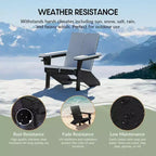 WestinTrends Riviera Set da 4 Pezzi per Esterno in HDPE con Sedie Adirondack Moderne, Poggiapiedi Pieghevoli da Patio e Portabicchieri