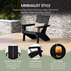 WestinTrends Riviera Set da 4 Pezzi per Esterno in HDPE con Sedie Adirondack Moderne, Poggiapiedi Pieghevoli da Patio e Portabicchieri