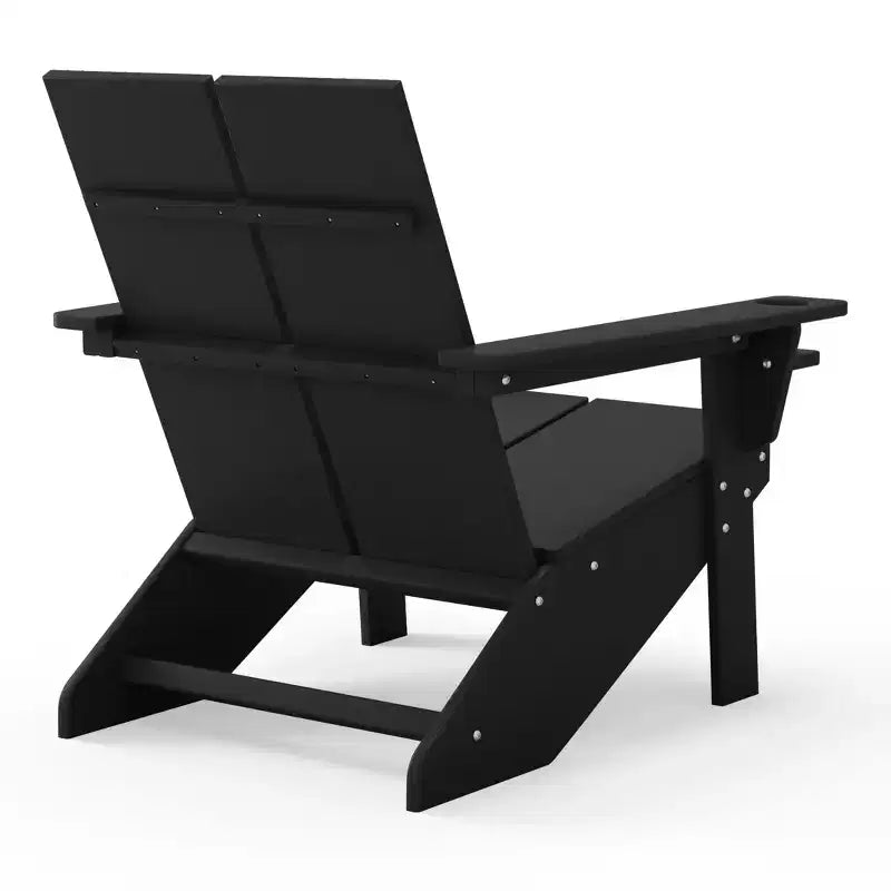 WestinTrends Riviera Set da 4 Pezzi per Esterno in HDPE con Sedie Adirondack Moderne, Poggiapiedi Pieghevoli da Patio e Portabicchieri