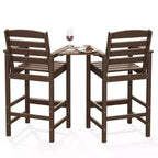 Hyleory HDPE Adirondack Bar Height Loveseat with Built-In Side Table, 2-Person Outdoor Double Chair