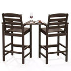 Hyleory HDPE Adirondack Bar Height Loveseat with Built-In Side Table, 2-Person Outdoor Double Chair