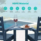 Hyleory HDPE Adirondack Bar Height Loveseat with Built-In Side Table, 2-Person Outdoor Double Chair