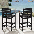 Hyleory HDPE Adirondack Bar Height Loveseat with Built-In Side Table, 2-Person Outdoor Double Chair