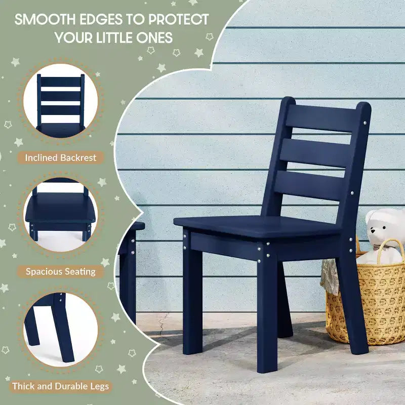 WestinTrends Treehouse Outdoor HDPE Kids Plastic Toddler Dining Chair (Set of Two)