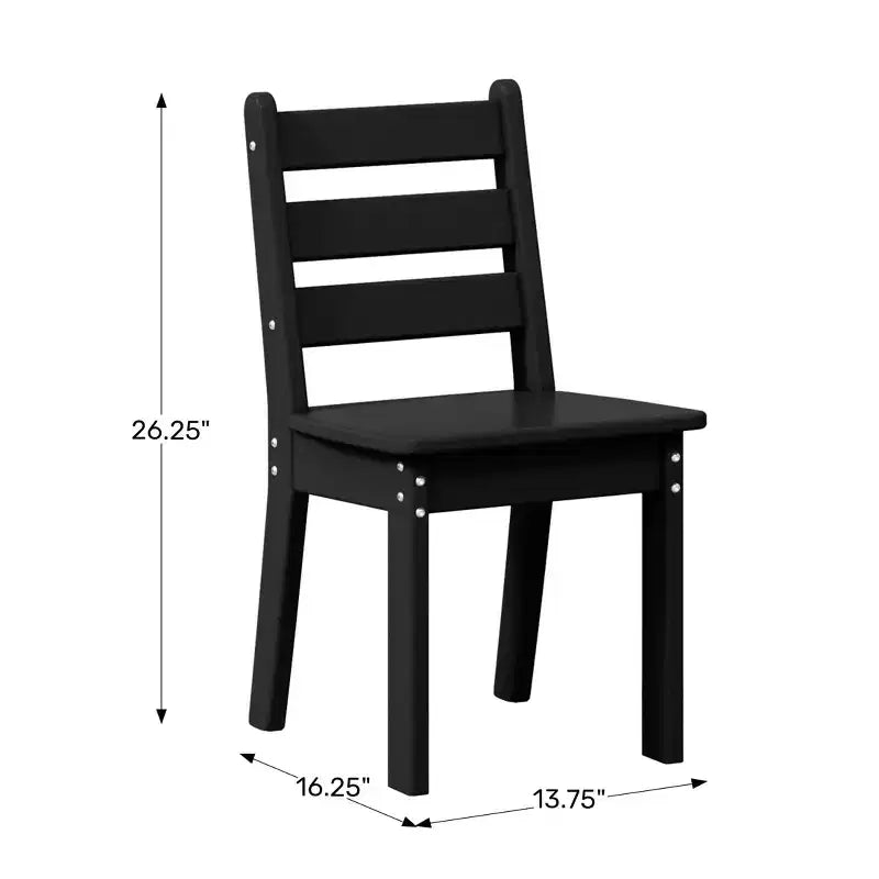 WestinTrends Treehouse Outdoor HDPE Kids Plastic Toddler Dining Chair (Set of Two)