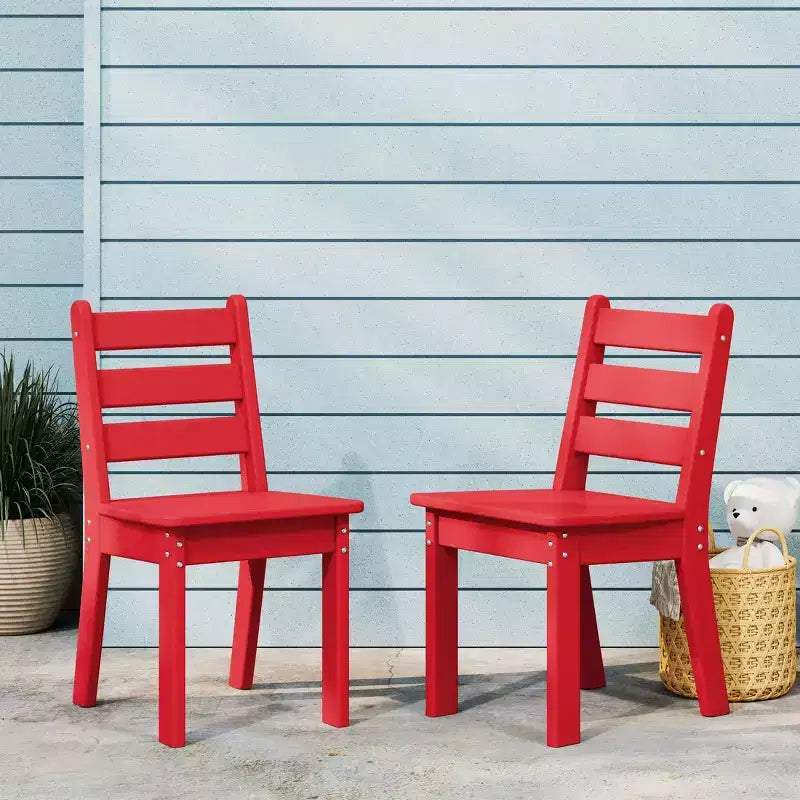 WestinTrends Treehouse Outdoor HDPE Kids Plastic Toddler Dining Chair (Set of Two)