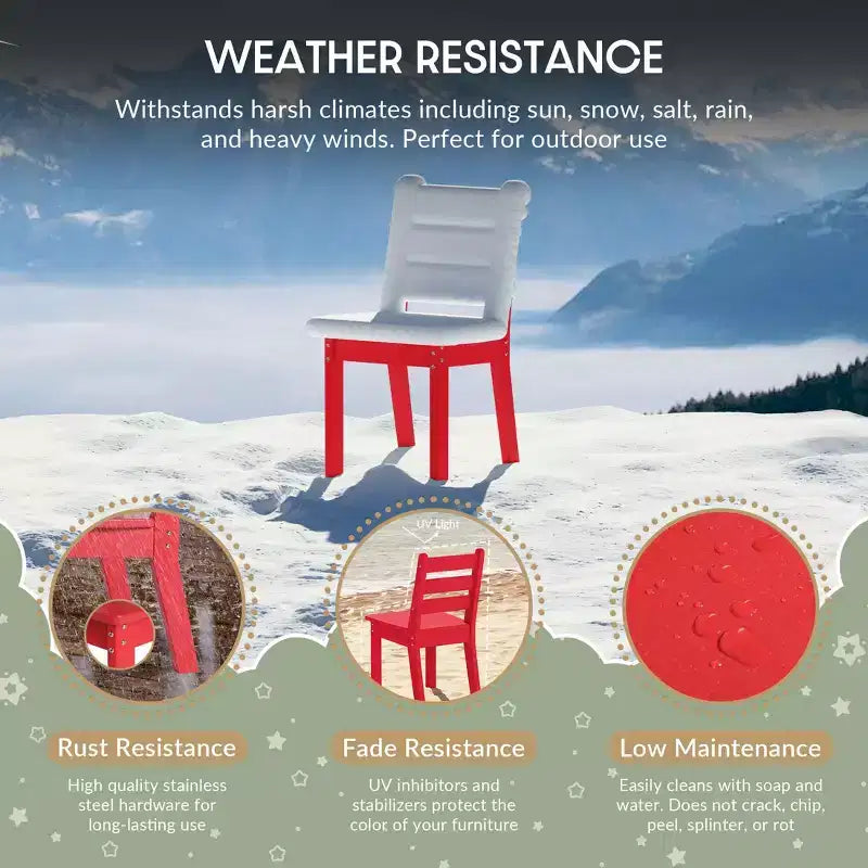WestinTrends Treehouse Outdoor HDPE Kids Plastic Toddler Dining Chair (Set of Two)