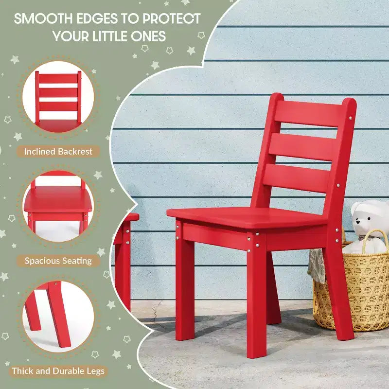 WestinTrends Treehouse Outdoor HDPE Kids Plastic Toddler Dining Chair (Set of Two)