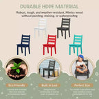 WestinTrends Treehouse Outdoor HDPE Kids Plastic Toddler Dining Chair (Set of Two)
