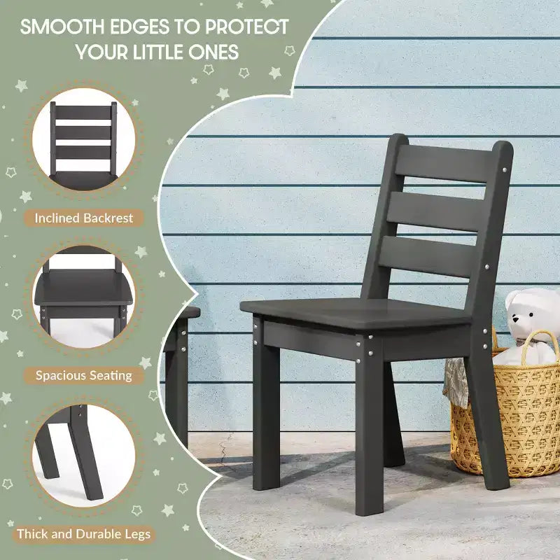 WestinTrends Treehouse Outdoor HDPE Kids Plastic Toddler Dining Chair (Set of Two)