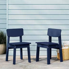 WestinTrends Tiny Terraces Outdoor HDPE Kids Modern Plastic Toddler Dining Chairs (Set of Two)
