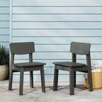WestinTrends Tiny Terraces Outdoor HDPE Kids Modern Plastic Toddler Dining Chairs (Set of Two)
