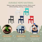 WestinTrends Tiny Terraces Outdoor HDPE Kids Modern Plastic Toddler Dining Chairs (Set of Two)