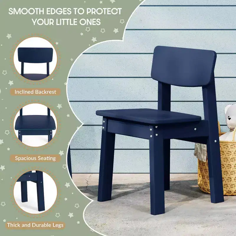 WestinTrends Tiny Terraces Outdoor HDPE Kids Modern Plastic Toddler Dining Chairs (Set of Two)