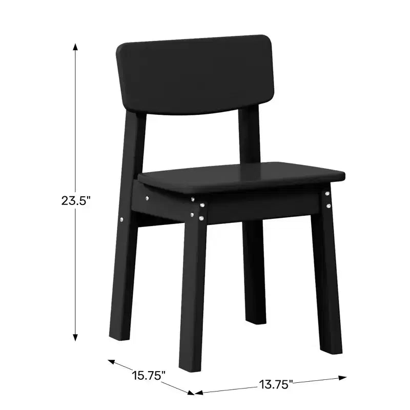 WestinTrends Tiny Terraces Outdoor HDPE Kids Modern Plastic Toddler Dining Chairs (Set of Two)