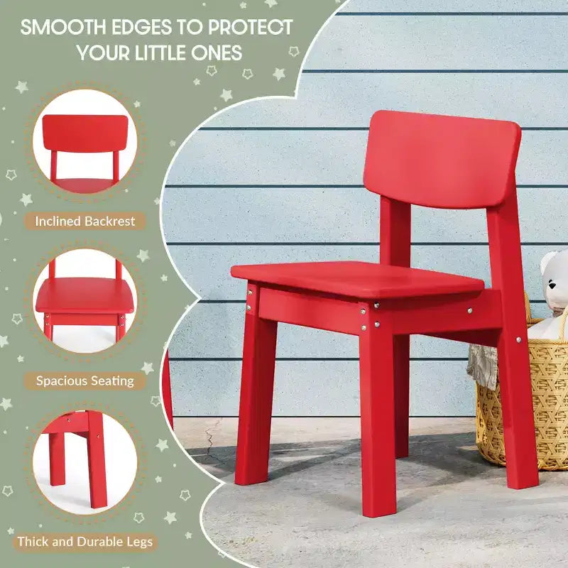 WestinTrends Tiny Terraces Outdoor HDPE Kids Modern Plastic Toddler Dining Chairs (Set of Two)