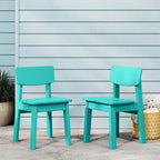 WestinTrends Tiny Terraces Outdoor HDPE Kids Modern Plastic Toddler Dining Chairs (Set of Two)