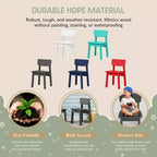 WestinTrends Tiny Terraces Outdoor HDPE Kids Modern Plastic Toddler Dining Chairs (Set of Two)
