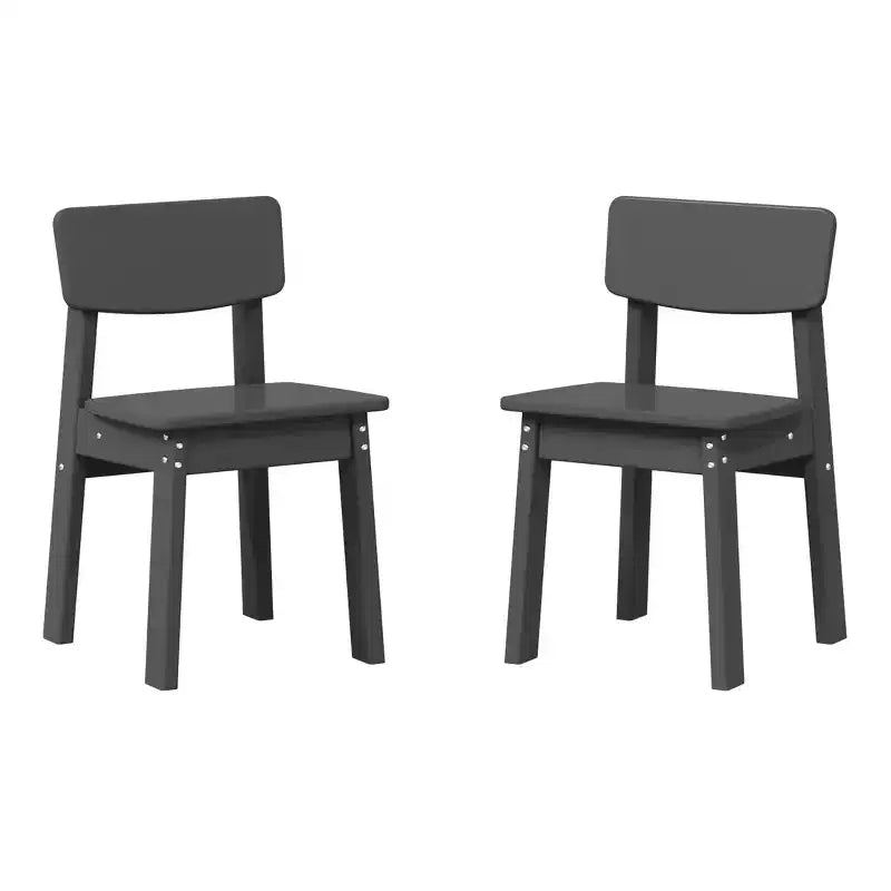 WestinTrends Tiny Terraces Outdoor HDPE Kids Modern Plastic Toddler Dining Chairs (Set of Two)