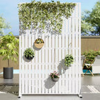 72 H35W Dovelina Black Metal Planter Box with Trellis Privacy Screen for Caf Patio,Garden & Balconies