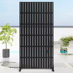72 H35W Dovelina Black Metal Planter Box with Trellis Privacy Screen for Caf Patio,Garden & Balconies