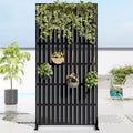 72 H35W Dovelina Black Metal Planter Box with Trellis Privacy Screen for Caf Patio,Garden & Balconies