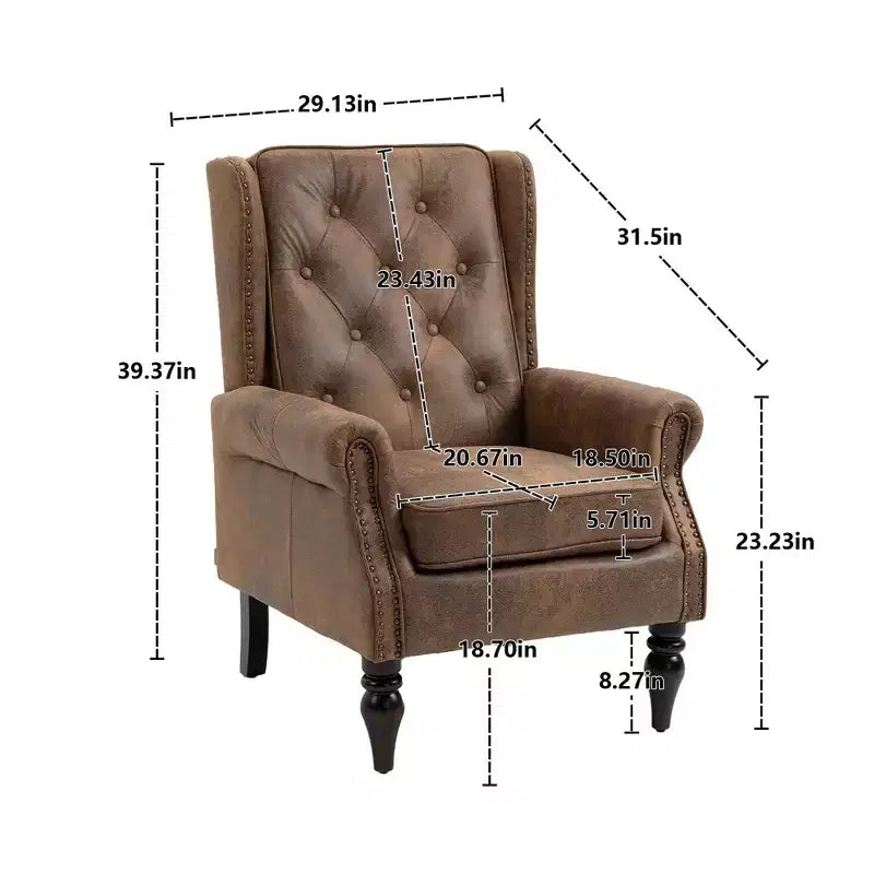 Wood Frame Armchair, Modern Accent Chair Lounge Chair with Sturdy Wood Legs for Living Room Bedroom