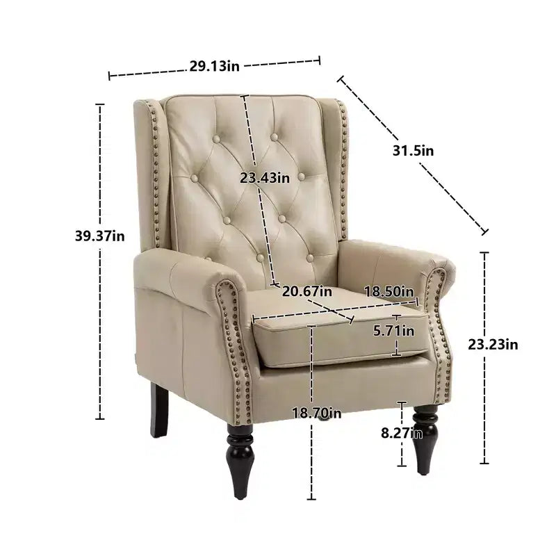 Wood Frame Armchair, Modern Accent Chair Lounge Chair with Sturdy Wood Legs for Living Room Bedroom