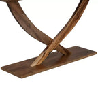 Christopher Knight Home Browni Tavolo Consolle da 57'' in Legno di Acacia Rustico con Gambe Incrociate