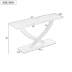 Christopher Knight Home Browni Tavolo Consolle da 57'' in Legno di Acacia Rustico con Gambe Incrociate