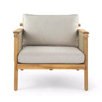 Christopher Knight Home Jackie Sedia da club da esterno in legno di acacia e corda con cuscini, teak/beige