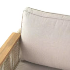 Christopher Knight Home Jackie Sedia da club da esterno in legno di acacia e corda con cuscini, teak/beige