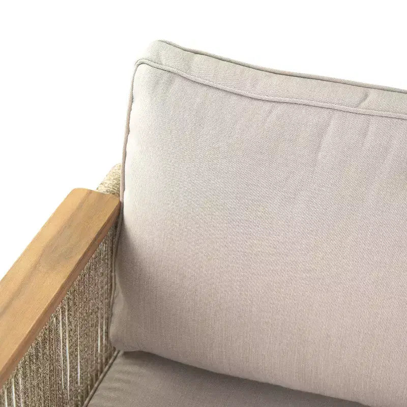 Christopher Knight Home Jackie Sedia da club da esterno in legno di acacia e corda con cuscini, teak/beige